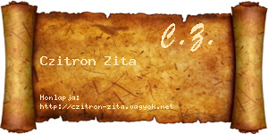 Czitron Zita névjegykártya